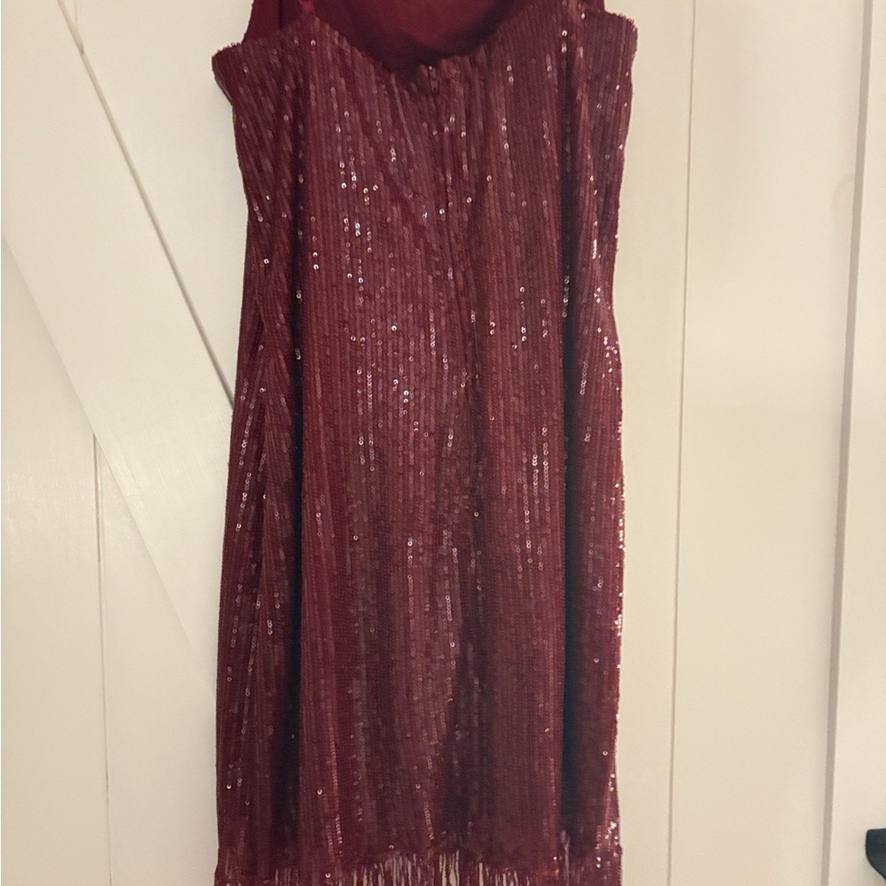 Trixxi Burgundy Sequin Mini Dress
